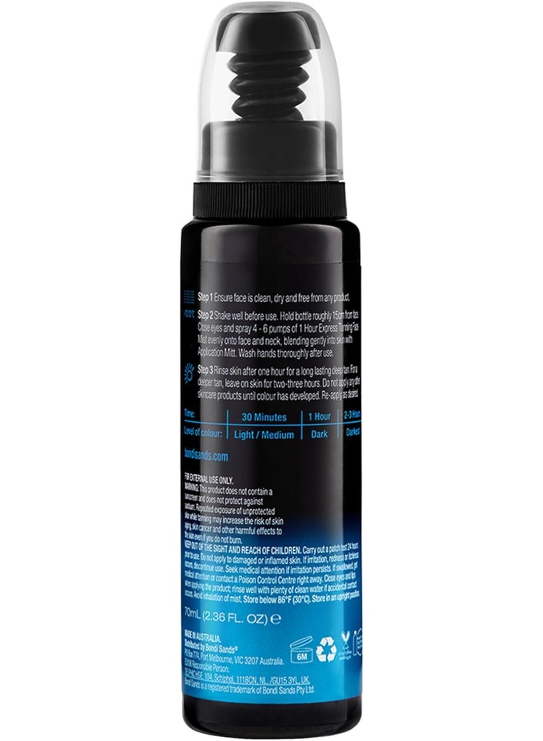 One Hour Express Face Mist 70ml | Fast-Developing 1 Hour Self Tanning Face Mist | Lightweight Customisable Sunless Tan Spray for Natural Facial Glow | Quick Streak-Free Self Tan Face Mist - image 7