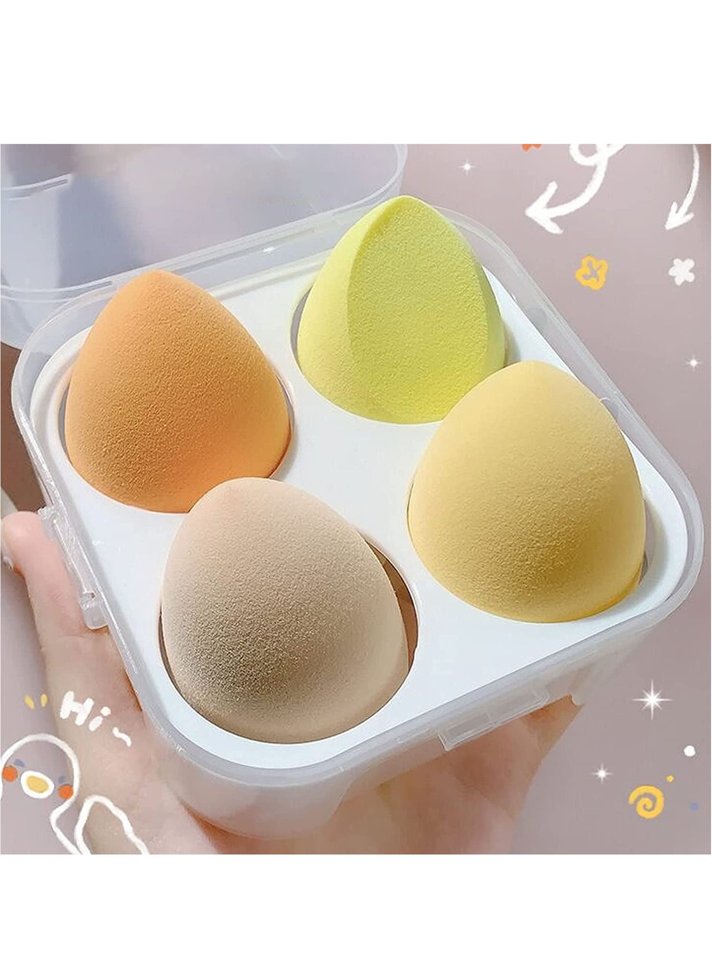 4-Piece Blender for Liquid and Cream Makeup Sponge Beauty
