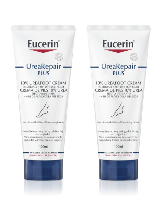 Pack Of 2 Urearepair Plus 10% Urea Foot Cream With Ceramide Suitable For Mature And Diabetic Skin 100ml