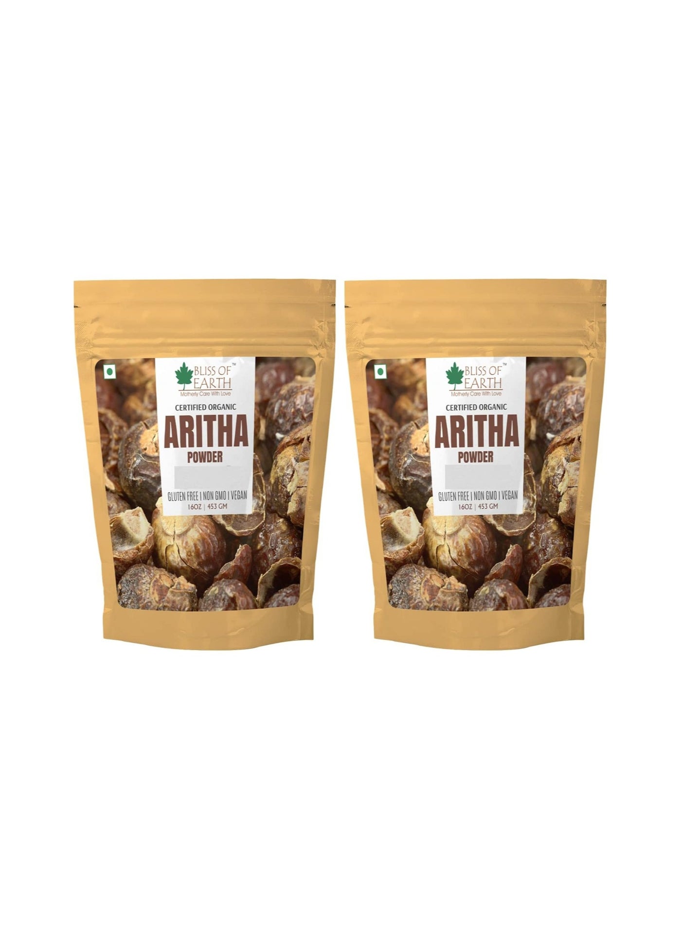 Bliss of Earth 100% Pure Aritha Powder 453GM Aritha Powder Natural and Chemically Free Hair Cleanser Gorgeous and Silky Hair Pack of 2