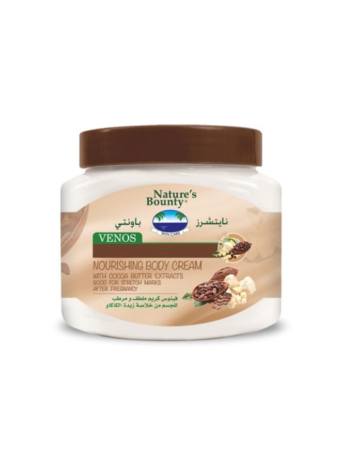 Nature's Bounty Venos Cocoa Butter Body Cream – Deeply Moisturizing & Nourishing Formula for Soft, Smooth Skin, 300ml