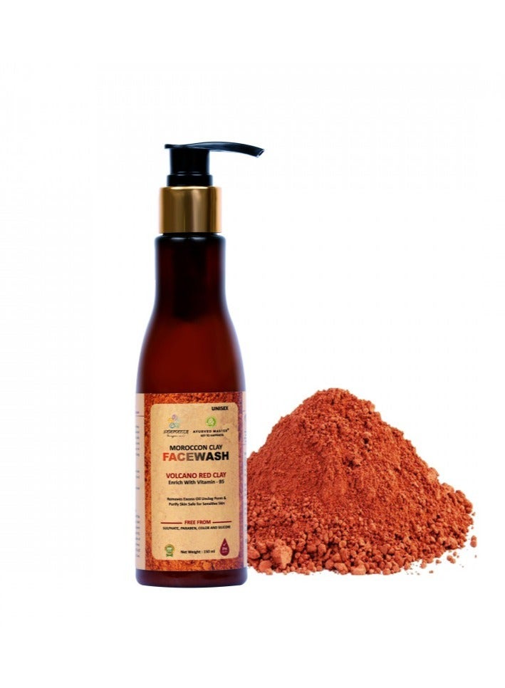 Ayurved Master - Brightening Fairness Natural Face Wash For Acne Control & Clean and Clear Even Skin Tone With Icy Cooling Freshness -75gm each (Red Clay)