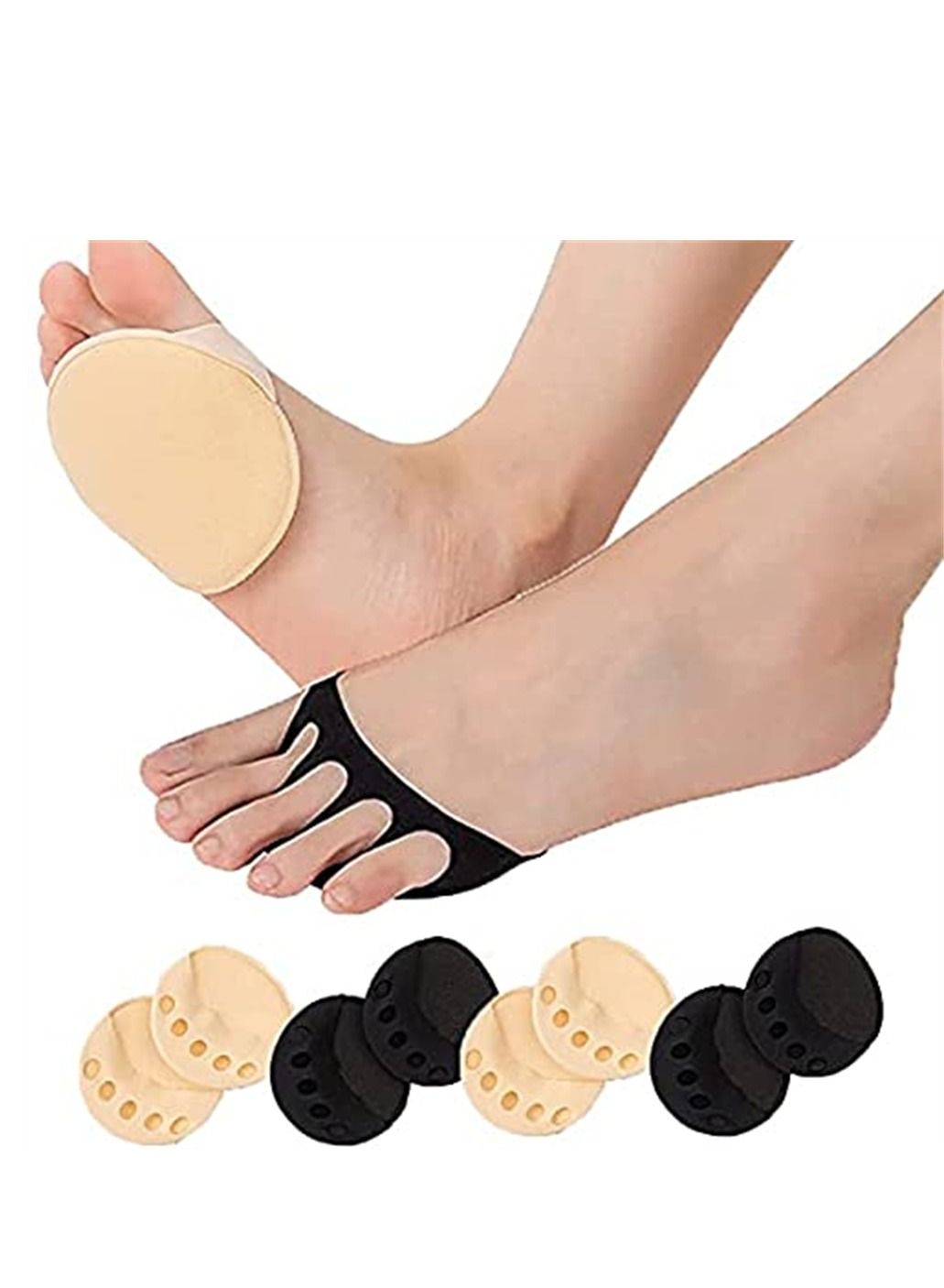 Women's Toe Cover with Padding ,Toe Topper Liner No Show Half Socks ,Relief Pain for Ladies High Heels Sandals Open Heel Open Toe Half Tube Socks