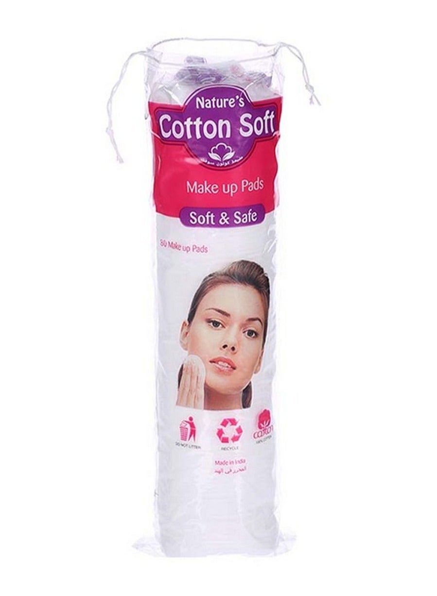 Cotton Soft Makeup Pads 80 Piece White