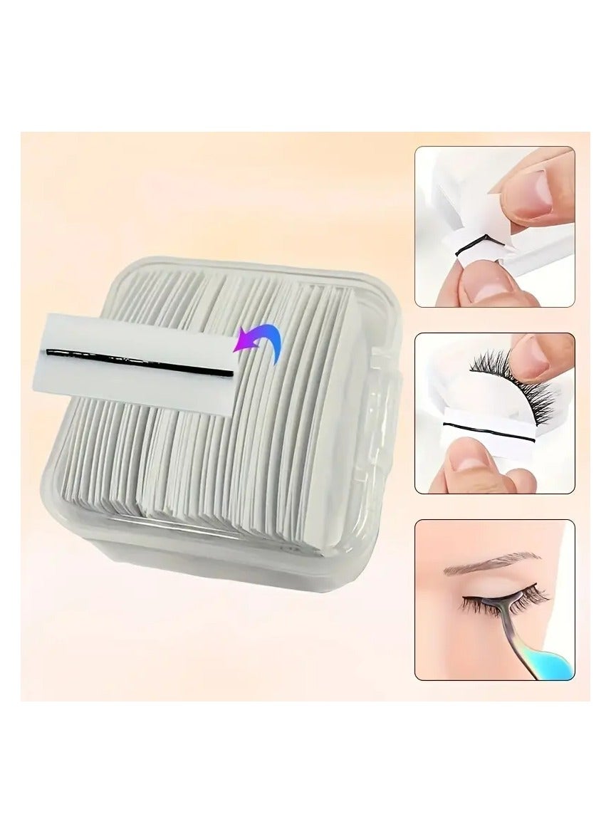 a box of self-adhesive eyelash glue strips, black waterproof self-adhesive eyelash glue strips, glue-free reusable eyelash glue strips