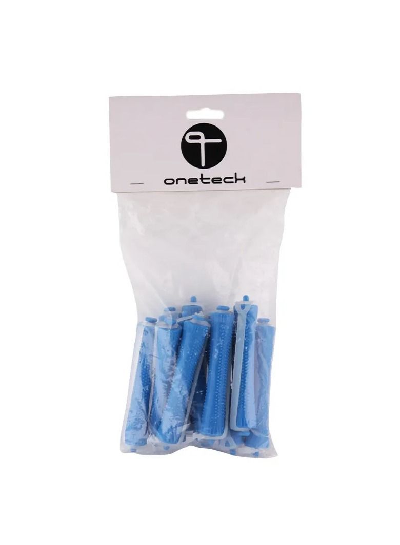 Onetech Hair Rollers Perm Rods – 11mm Blue, 12-Pack | Creates Uniform Curls from Root to Ends, Ideal for Salon & Home Use