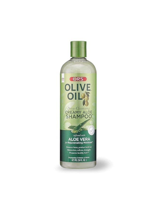 Deep Cleansing Creamy Olive Oil Shampoo with Aloe Vera Extract to Moisturize and Renew Skin 473ml