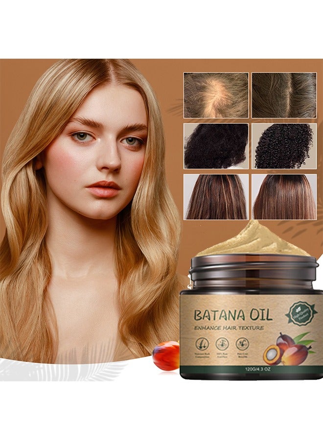 Batana Oil Enhance Hair Texture ,Deep Moisturizing for Dry, Curly, Colored, Damaged Hair - Hydrating Repair, Salon Grade Formula for All Hair Types-120g