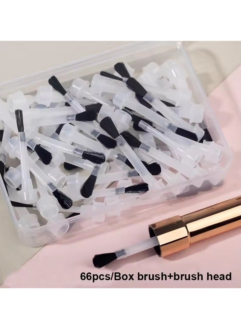 66pcs Disposable Nail Polish Brush Nail Polish Replacement Brush Kit ip Powder Liquid Replacement Brushes Manicure Tools