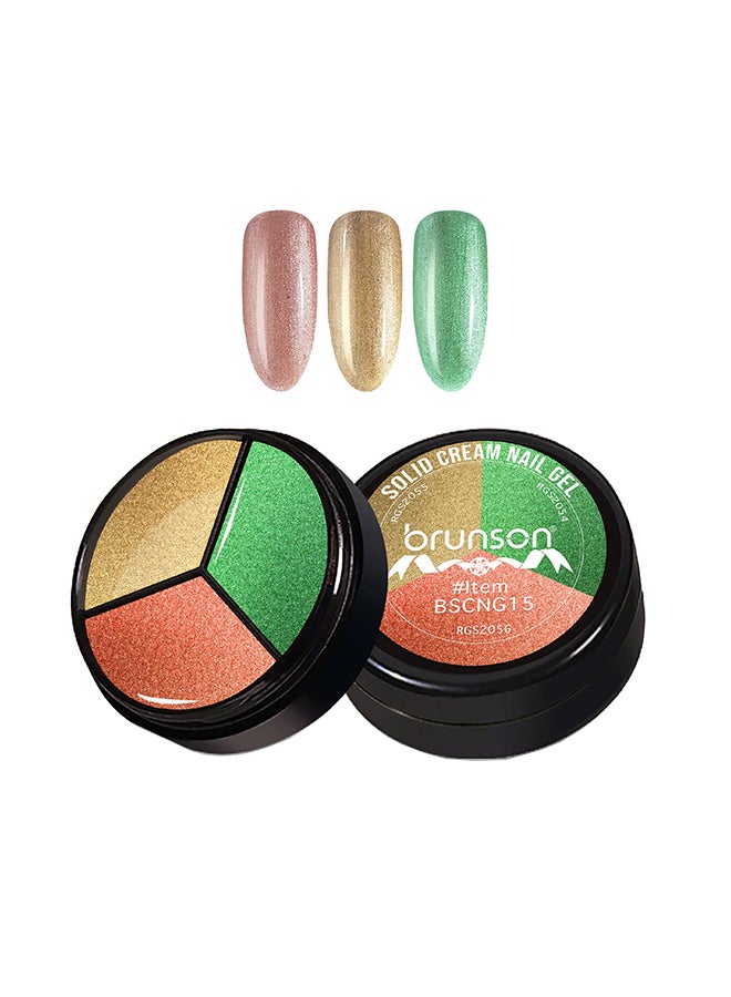 3Colors 3 in 1 Nail UV Gel Polish Cream Gel Nail Polish Soak off Solid Color Gel Glitter Nail Art Manicure 15ml BSCNG15