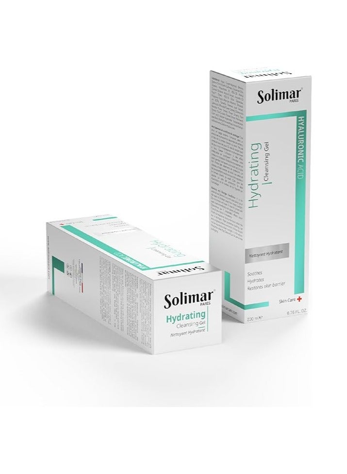 Solimar Paris Hydrating Cleansing Gel with Hyaluronic Acid & Vitamin E – 200ml