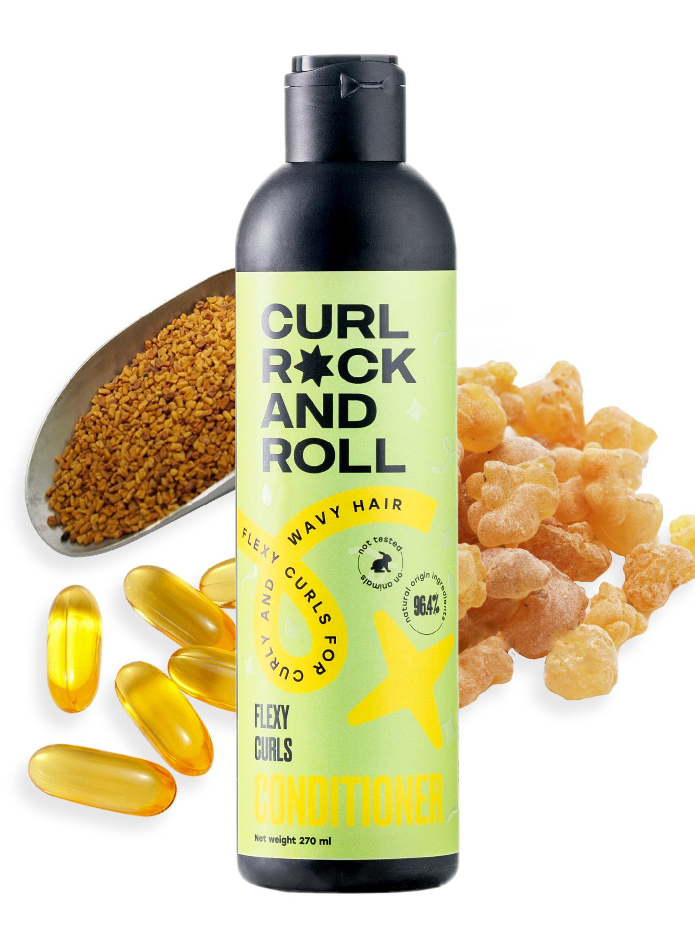 Curl Rock and Roll Hair Conditioner - Strengthens and Protects - Paraben-Free & Sulfate-Free, 270 ml
