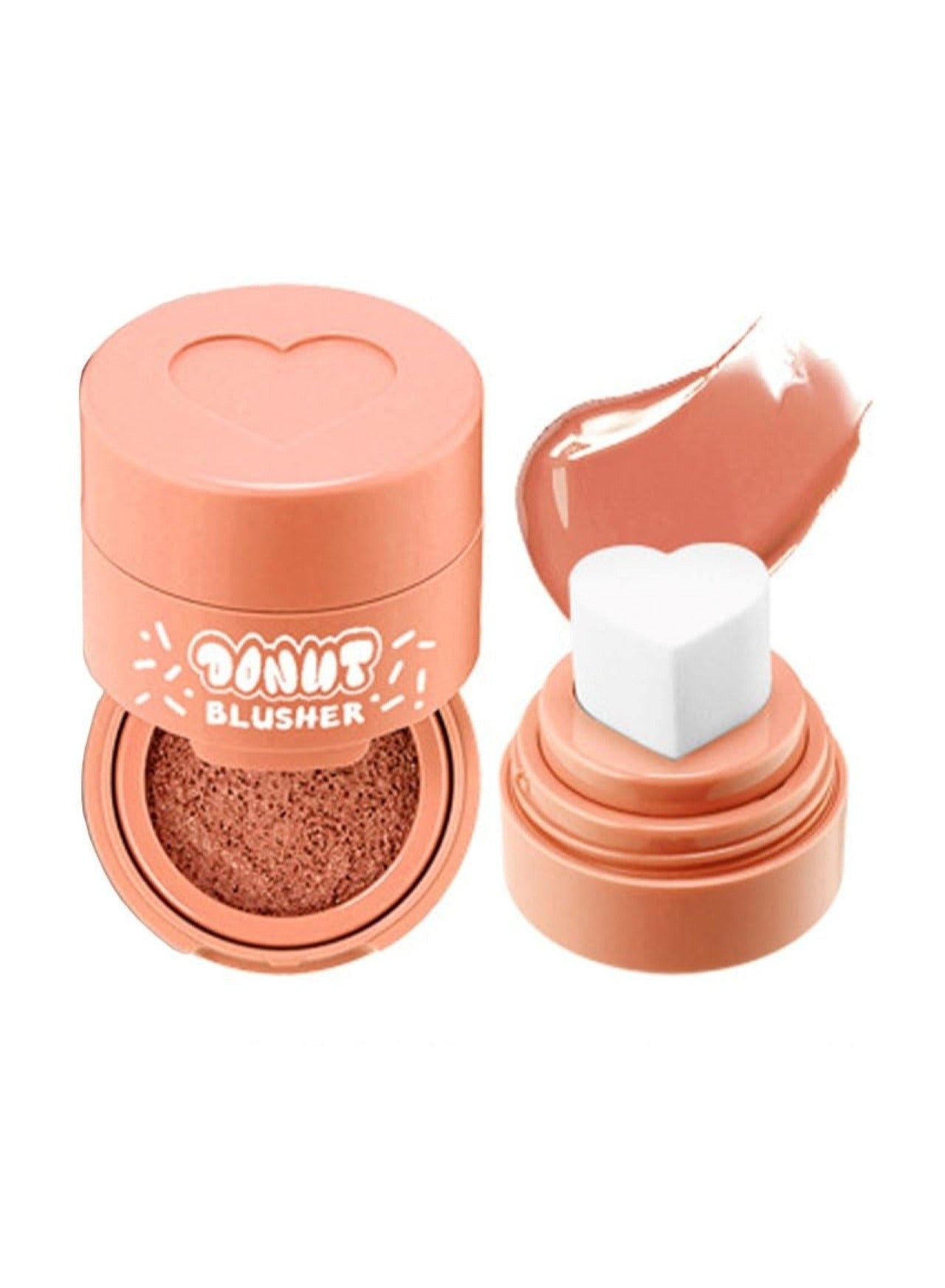 Rosy Cheeks Heart-Shaped Cushion Blusher for Flawless Glow Almond Peach