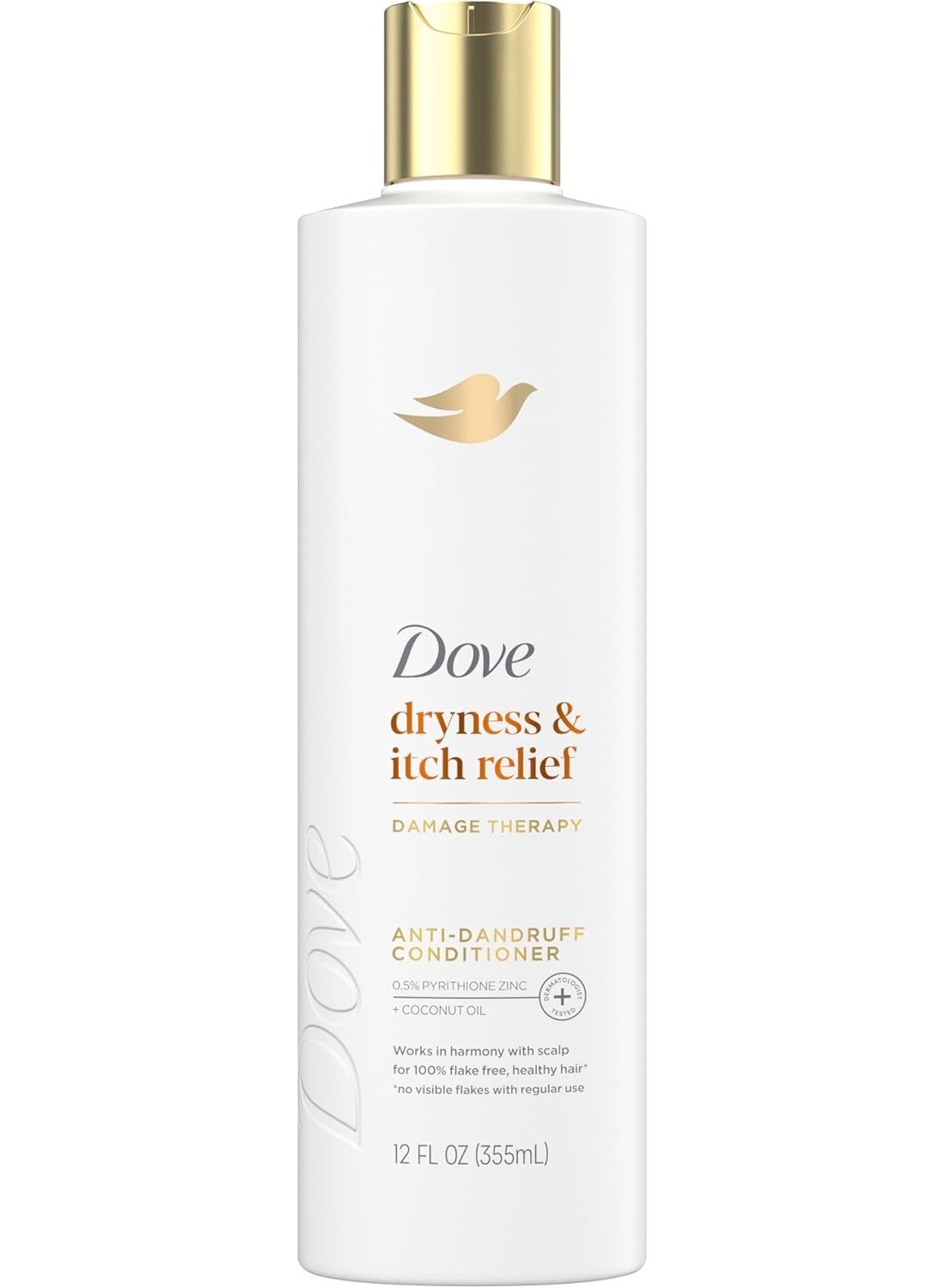 Dove Damage Therapy Derma Conditioner Dryness + Itch for Flaky Scalp with Pyrithione Zinc and Coconut Oil 355ml