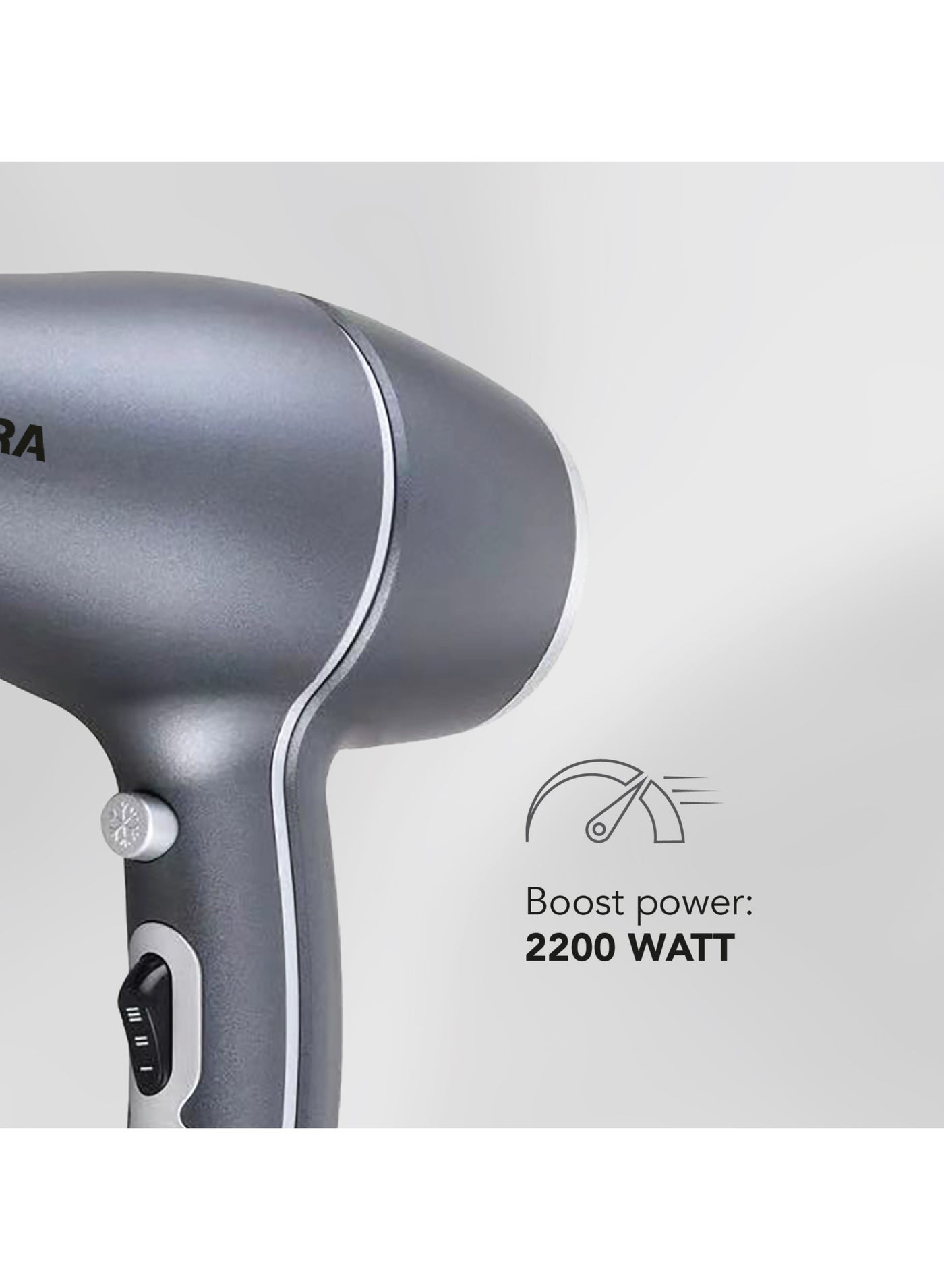 CRR539 Professional Hair Dryer 2200W – Powerful AC Motor, Ceramic Coated Grill & Ionic Technology, 3 Heat & 2 Speed Settings, Cool Shot, Styling Nozzle, Easy to Use, 2 Years Warranty - image 3