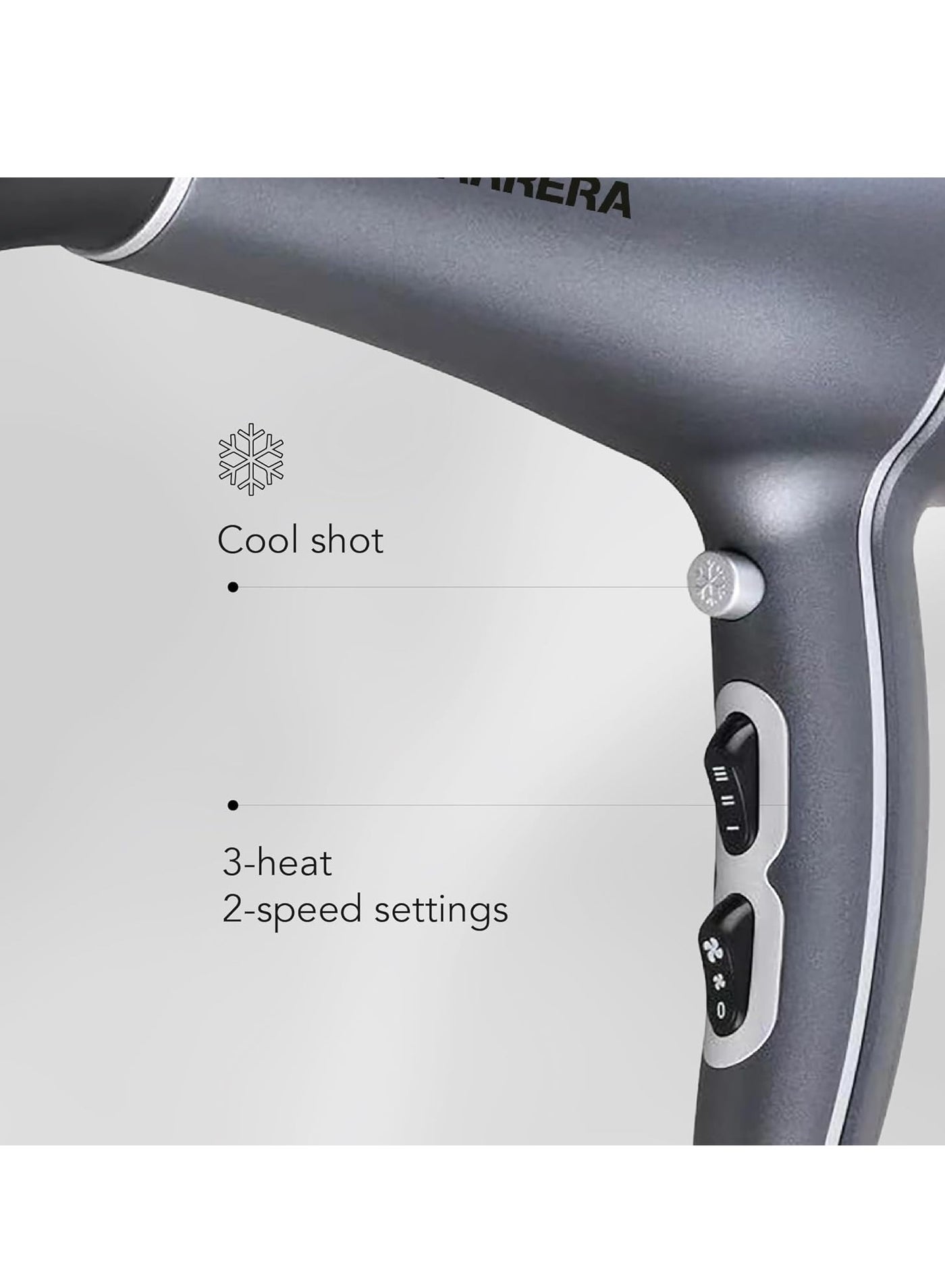 CRR539 Professional Hair Dryer 2200W – Powerful AC Motor, Ceramic Coated Grill & Ionic Technology, 3 Heat & 2 Speed Settings, Cool Shot, Styling Nozzle, Easy to Use, 2 Years Warranty - image 7