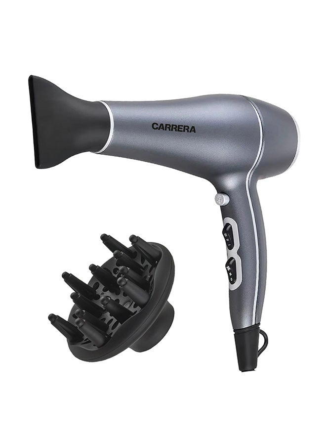 CRR539 Professional Hair Dryer 2200W – Powerful AC Motor, Ceramic Coated Grill & Ionic Technology, 3 Heat & 2 Speed Settings, Cool Shot, Styling Nozzle, Easy to Use, 2 Years Warranty
