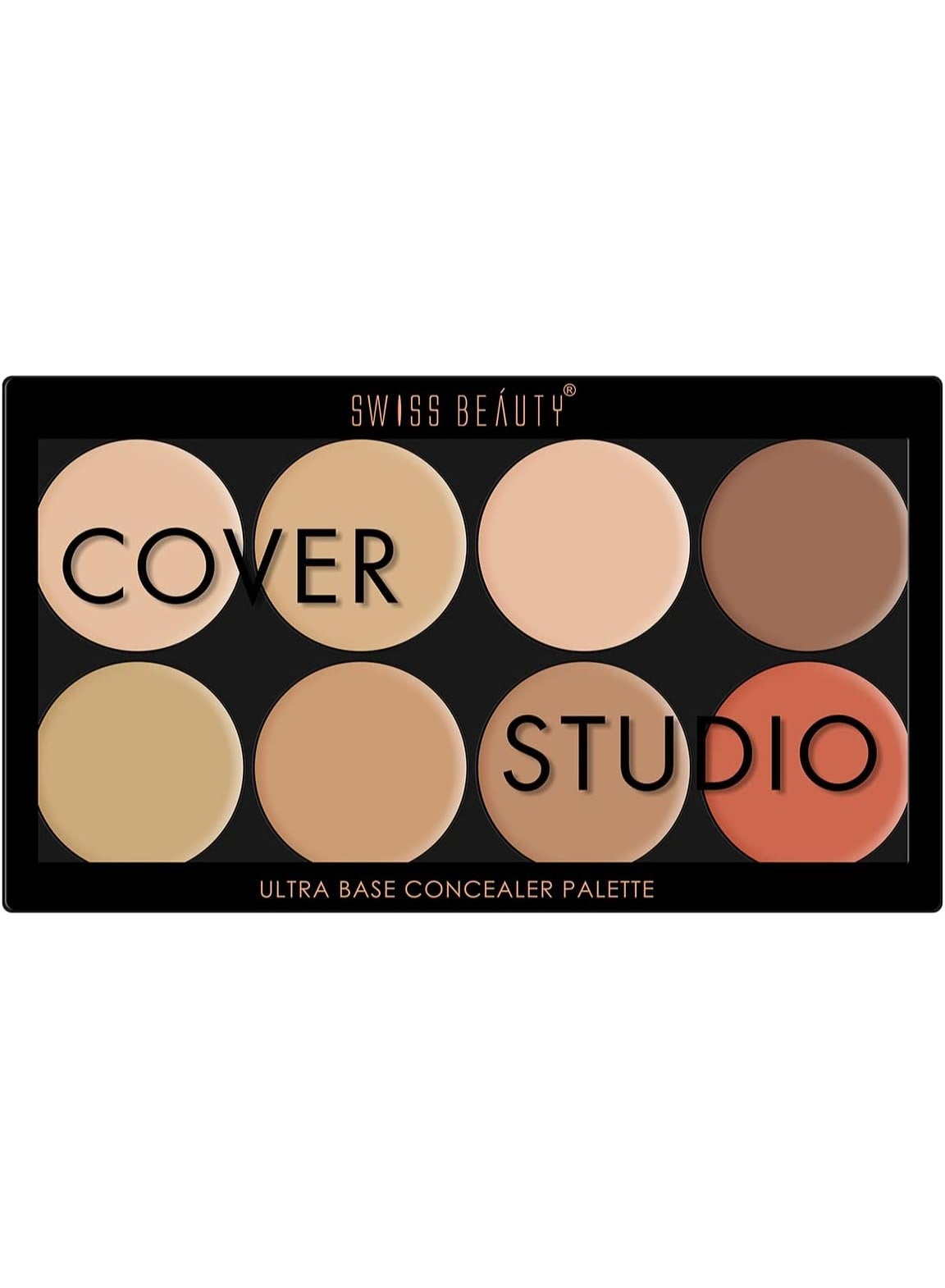 Swiss Beauty Oil and Wax Free Cover Studio Ultra Base Concealer Palette (16g, Set of 8 Colors)