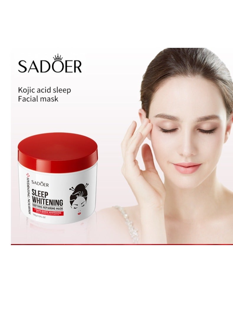 Kojic Acid Facial Sleeping Mask Skin Care Anti Aging Sleeping Mask Overnight - Anti Wrinkle, Hydrating & Moisturizing Gel - for Dry & Sensitive Skin 100g