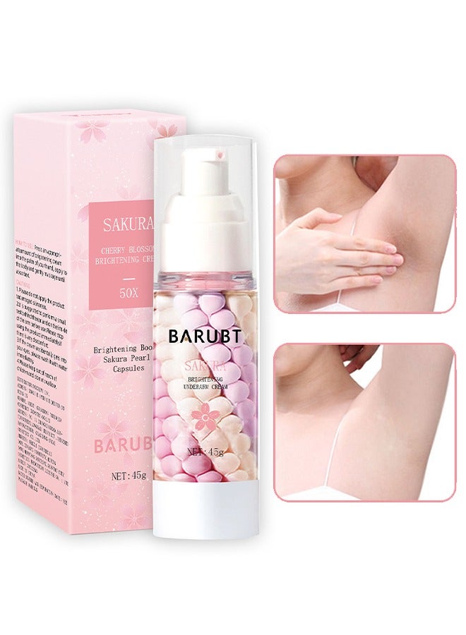 Sakura Cherry Blossom Brightening Cream -Gluta Brightening Underarm Cream,  Brightening Booster Sakura Pearl Capsules,  Sakura Gluta Brightening Underarm Cream 45g