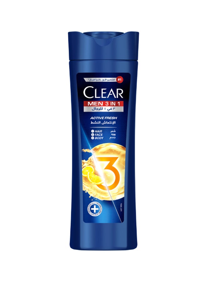 Men 3in1 Shampoo Body And Face Wash Active Fresh 400ml