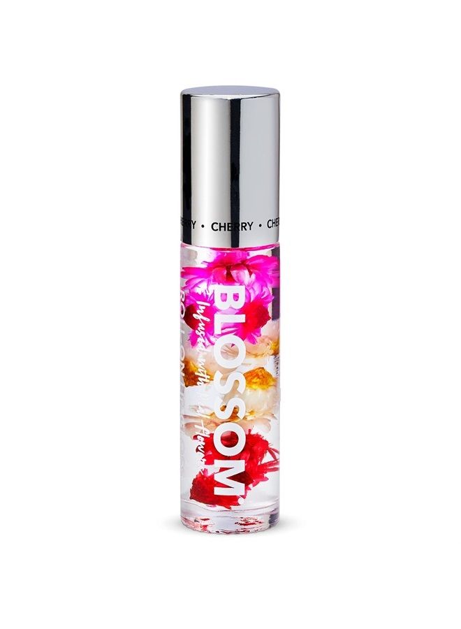 Scented Roll on Lip Gloss, Infused with Real Flowers, Made in USA, 0.20 fl. oz./5.9ml, Cherry