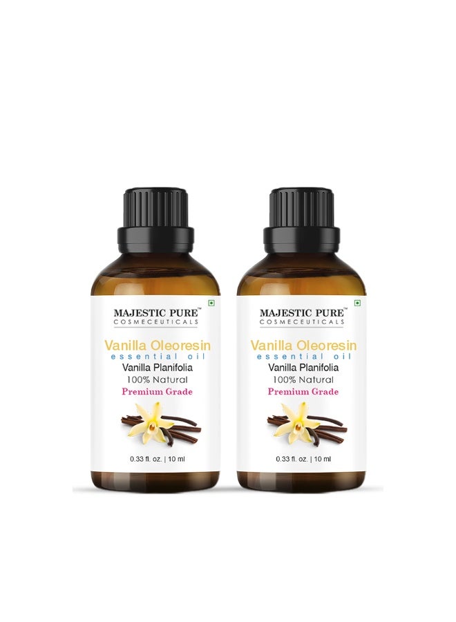 Pack of 2 Vanilla Oleoresin Essential Oil 10ml | 100% Pure | Aromatherapy Oil for Diffuser, Candles, Soap Making & Home Fragrance