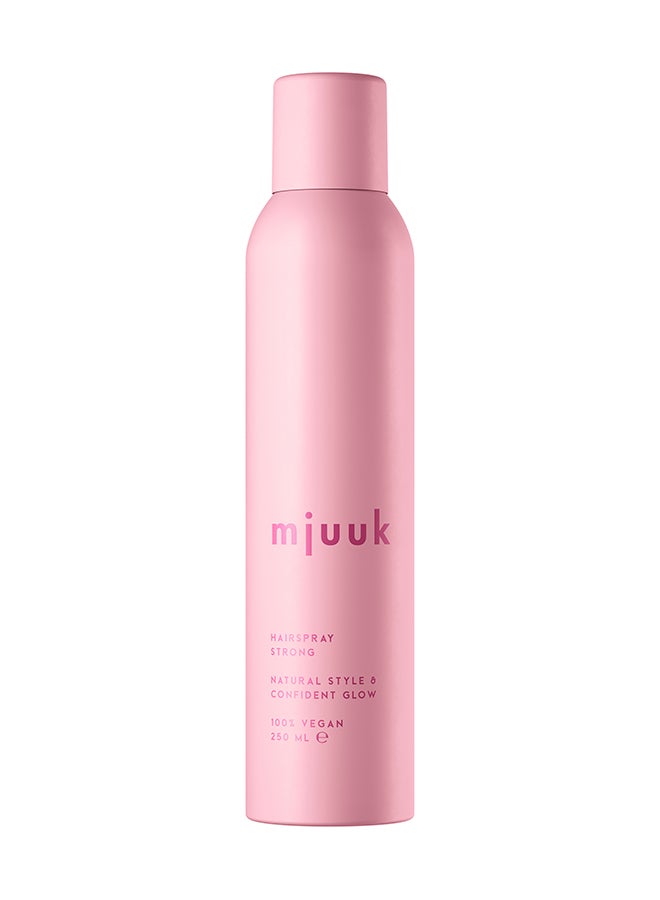 Strong Hold Hairspray | For All Hair Types All Day Frizz Control Fast Drying Long Lasting Style | 100 Percent | Vegan 250ml