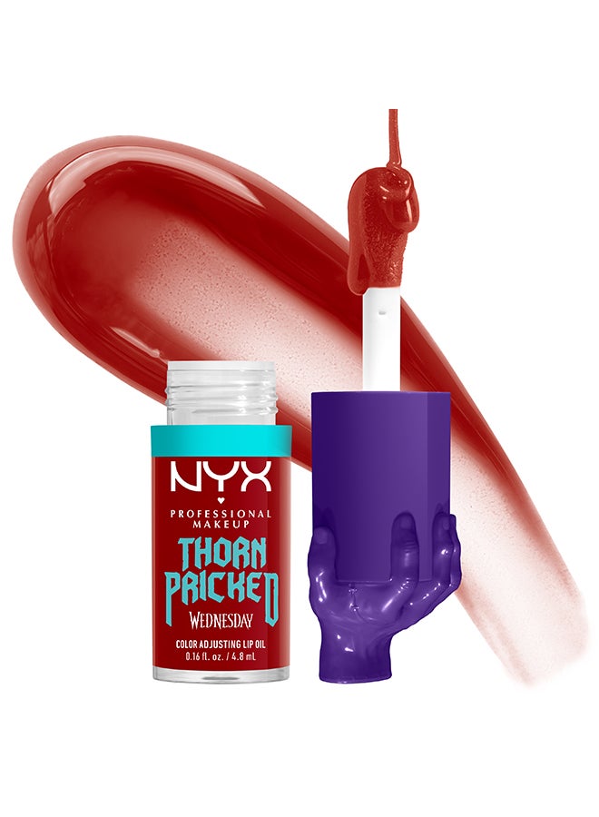 Wednesday Color-shifting Lip Oil, Thorn Pricked, Lip Oil, 12H Hydration, High-shine Finish