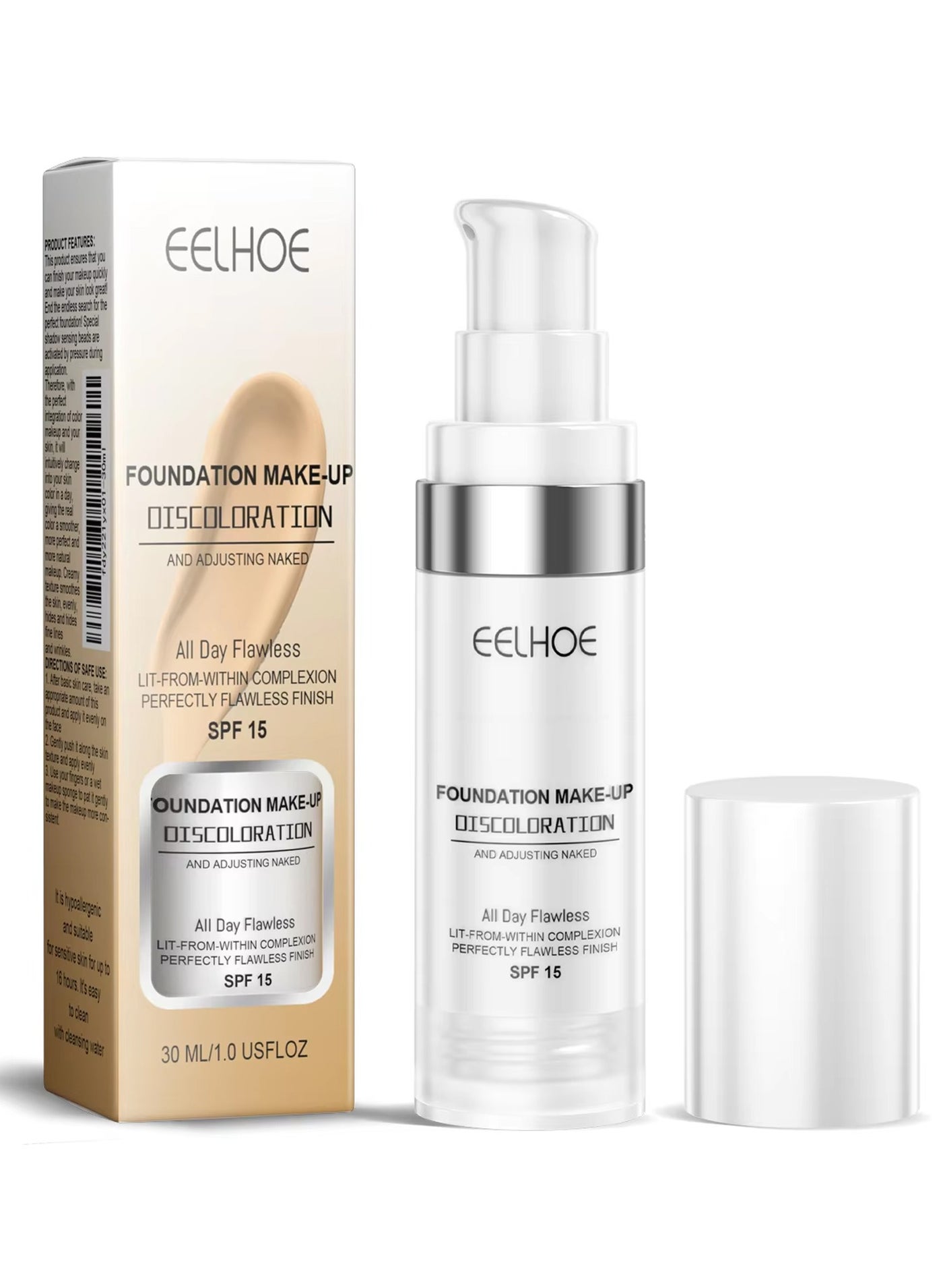 EELHOE Concealer Liquid Foundation Long-Lasting Moisturizing Waterproof 30ml