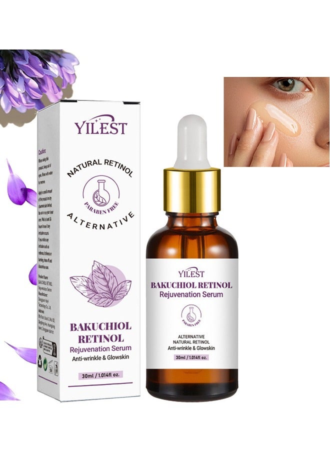 Bakuchiol Retinol Rejuvenation Serum, Retinol Serum for Wrinkles Retinol Serum Face Serum for All Skin, Retinol Serum Wrinkles for Man&Women 30ml