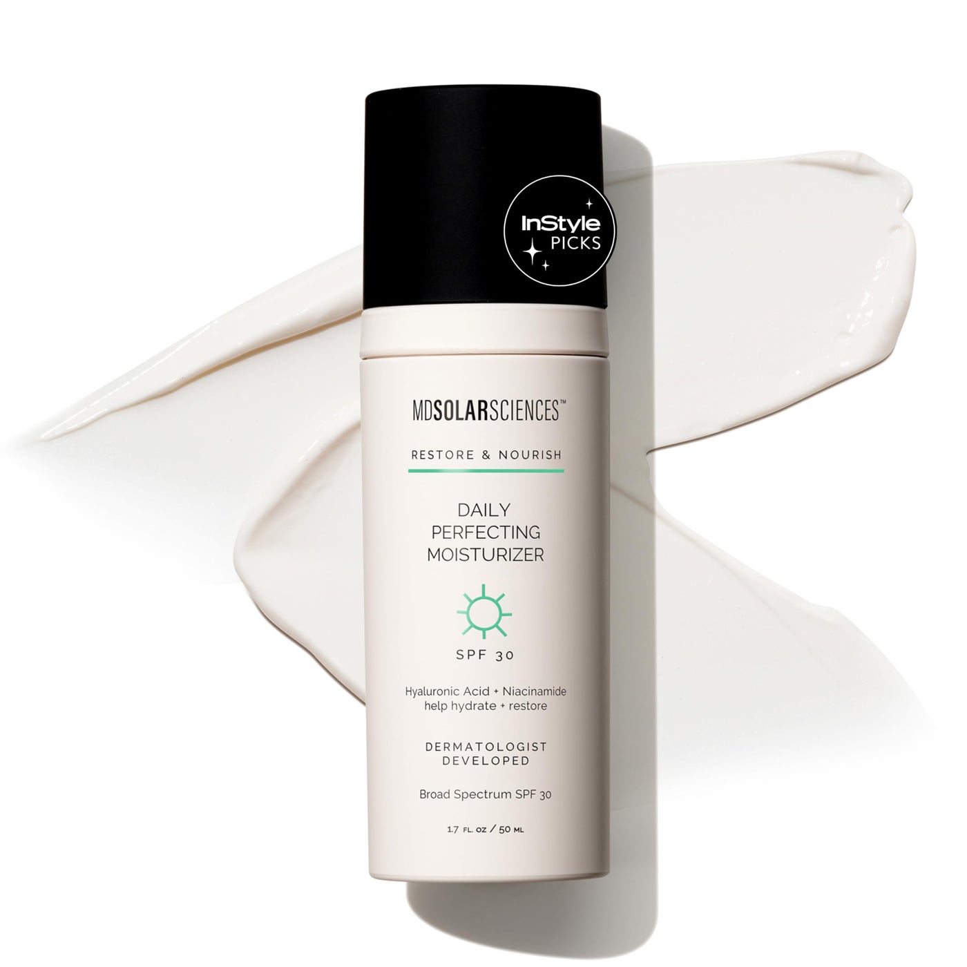 MDSolarSciences Daily Perfecting Moisturizer SPF 30 | Lightweight Face Moisturizer Sunscreen with Hyaluronic Acid, Niacinamide & Vitamin C | Hydrating, Brightening, Synthetic Fragrance-Free | 1.7 oz