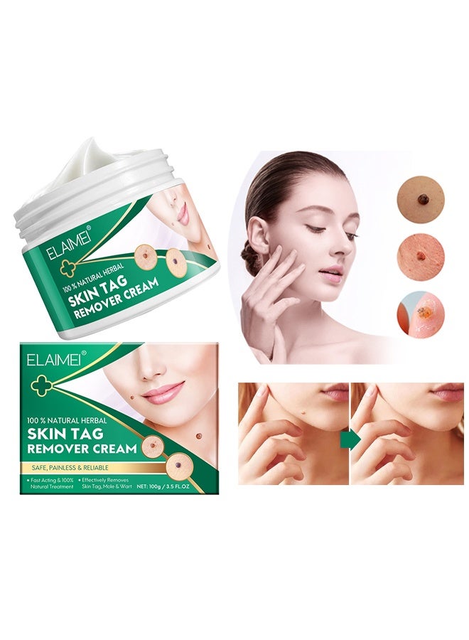 Skin Tag Remover Cream,Fast And Effective Skin Tag Remover Cream And Painless Natural Formula, Smoothes Skin Gentle Fast Acting Gel Wart Removal For Plantar Wart Flat Warts And Corns, 100 % Natural He