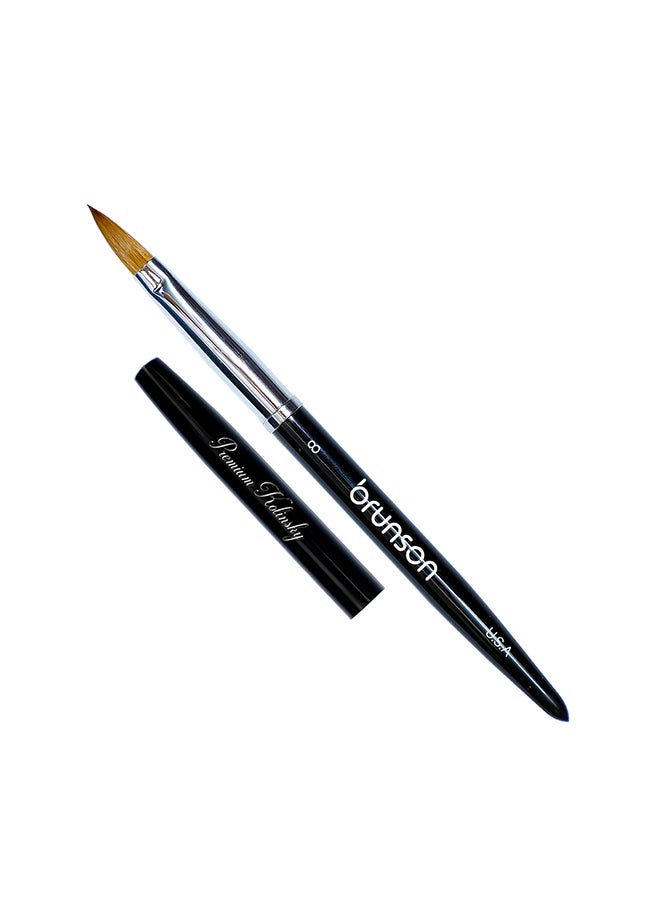 Acrylic Nail Brush 1pc Pure Sable Hair Professional Nail Art Painting Brush for Manicure Pedicure Kolinsky Brush for Acrylic Application Nail Extensions and 3D Nail Carving Size 8