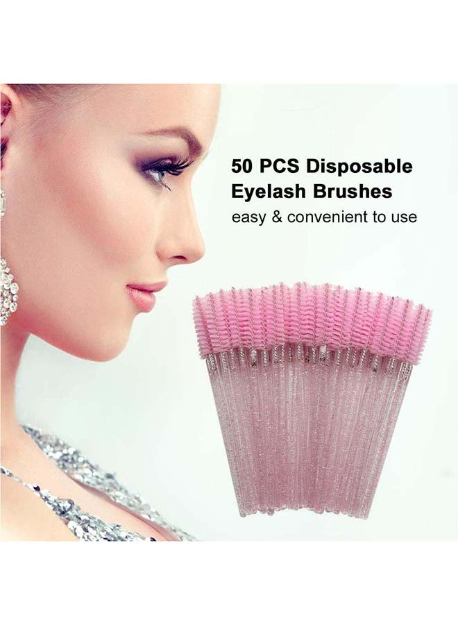 50-Pieces Assorted Colors Disposable Mascara Wands Mini Lashes Brushes Mascara Applicator Micro Spoolie Brushes- CMAS02