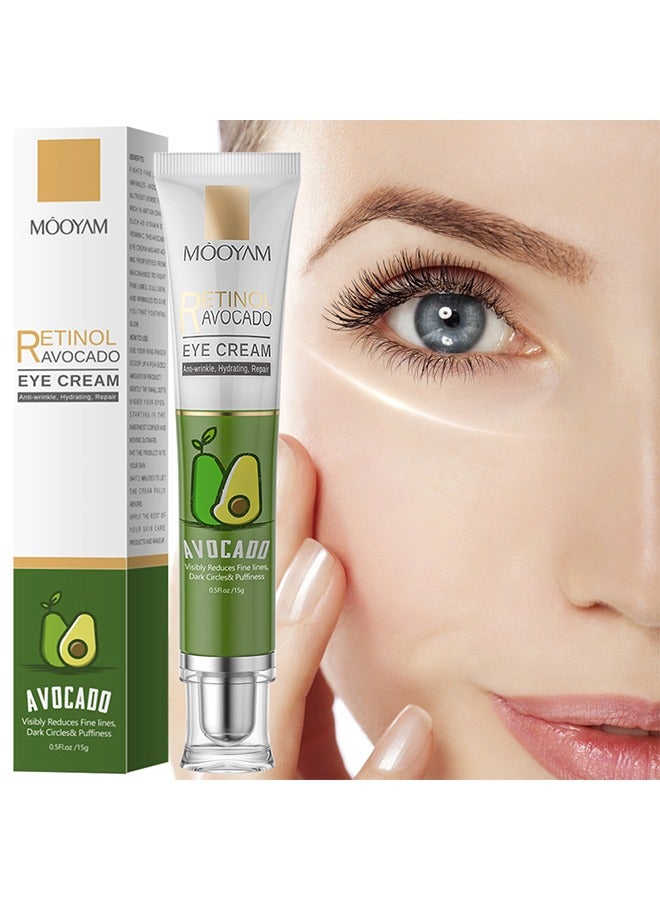 Avocado Retinol Eye Cream - for Dark Circles Treatment,Under Eye Cream for Aging and Dryness,Moisturizing and Firming,Reduce Wrinkles Fine Lines,Non-Greasy Suitable for All Skin Types(15g)