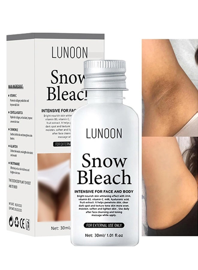Snow Bleach For  Part Underarm  Face And Body Skin Lightening Bleaching Cream For  Areas Brightening 30ML.