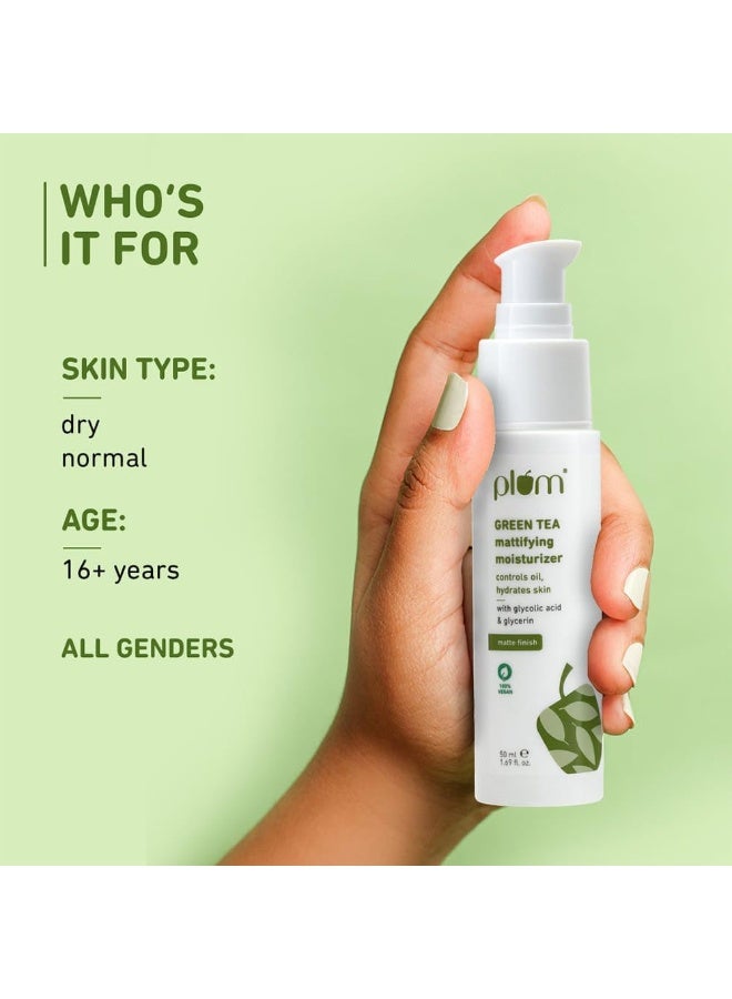 Green Tea Mattifying Moisturizer 50ml | Oil-Free Hydration with Green Tea And Glycolic Acid | Matte Finish Moisturiser for Oily, Acne-Prone And Combination Skin, 1.69 fl oz - image 6