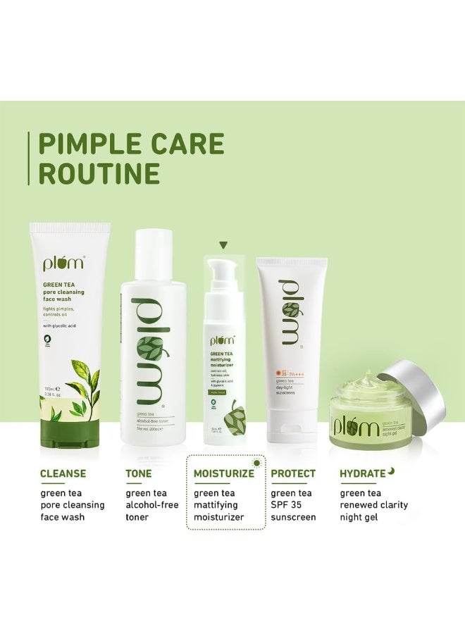 Green Tea Mattifying Moisturizer 50ml | Oil-Free Hydration with Green Tea And Glycolic Acid | Matte Finish Moisturiser for Oily, Acne-Prone And Combination Skin, 1.69 fl oz - image 7