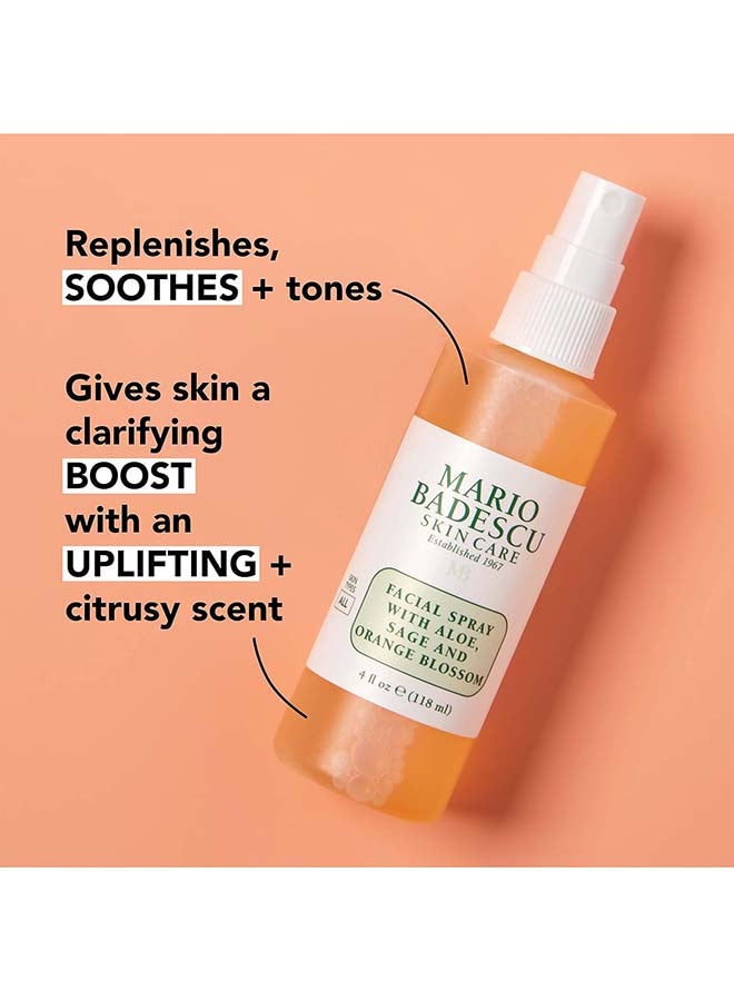 Facial Spray with Aloe, Sage & Orange Blossom 118ml | Balancing & Brightening Hydrating Face Mist for All Skin Types | Pore-Refining Toning Spray for Makeup Setting & Skin Reviving | Uplifting Daily Facial Mist - image 3