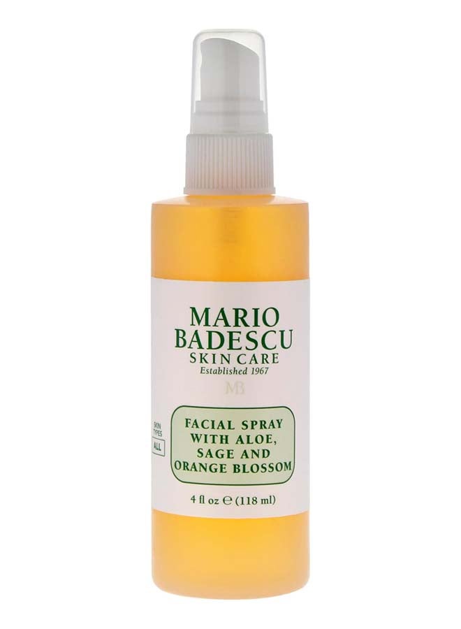 Facial Spray with Aloe, Sage & Orange Blossom 118ml | Balancing & Brightening Hydrating Face Mist for All Skin Types | Pore-Refining Toning Spray for Makeup Setting & Skin Reviving | Uplifting Daily Facial Mist