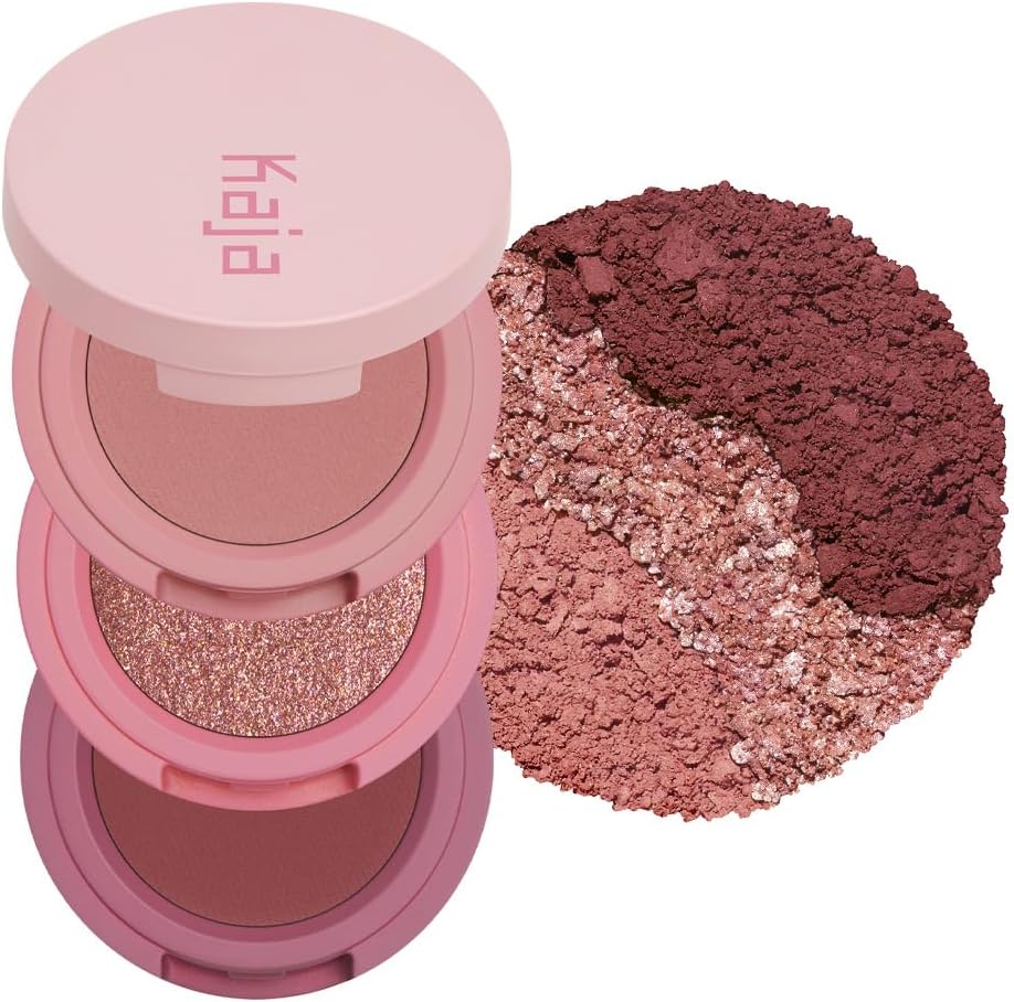Beauty Bento Eyeshadow Trio - Glowing Gauva- 3 in 1 Mosaic Chrome Shimmer Matte Eye Shadow Palette - Long Lasting Blendable Pigmented Vegan Cruelty Free Compact Makeup