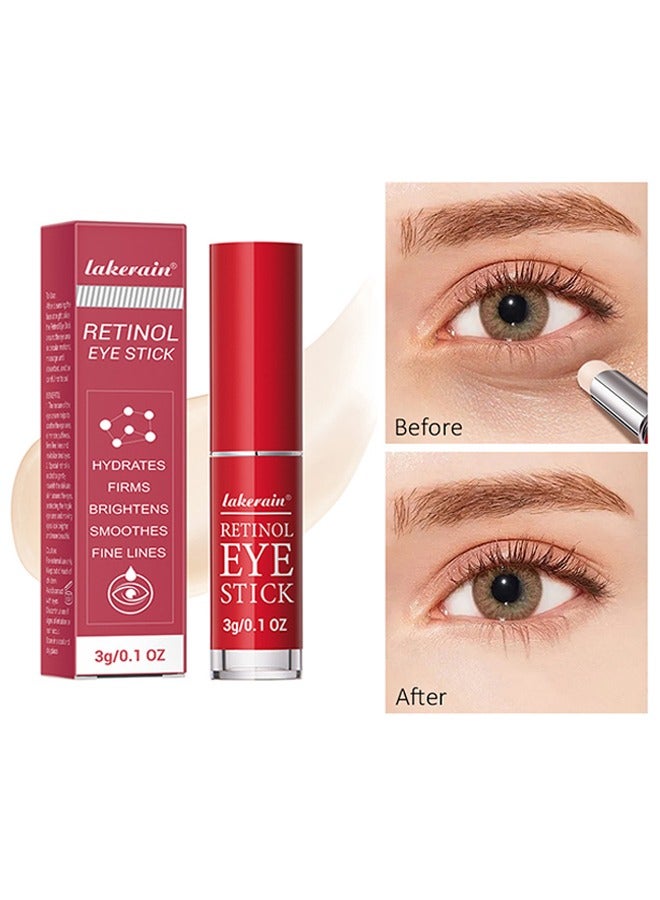 Retinol Eye Stick-Retinol Eye Cream for Dark Circles and Puffiness, Anti-wrinkle Eye Cream Stick, Dark Circle Fine Lines Treatment, Under Eye Serum Balm Skin Care, 3g/0.1oz