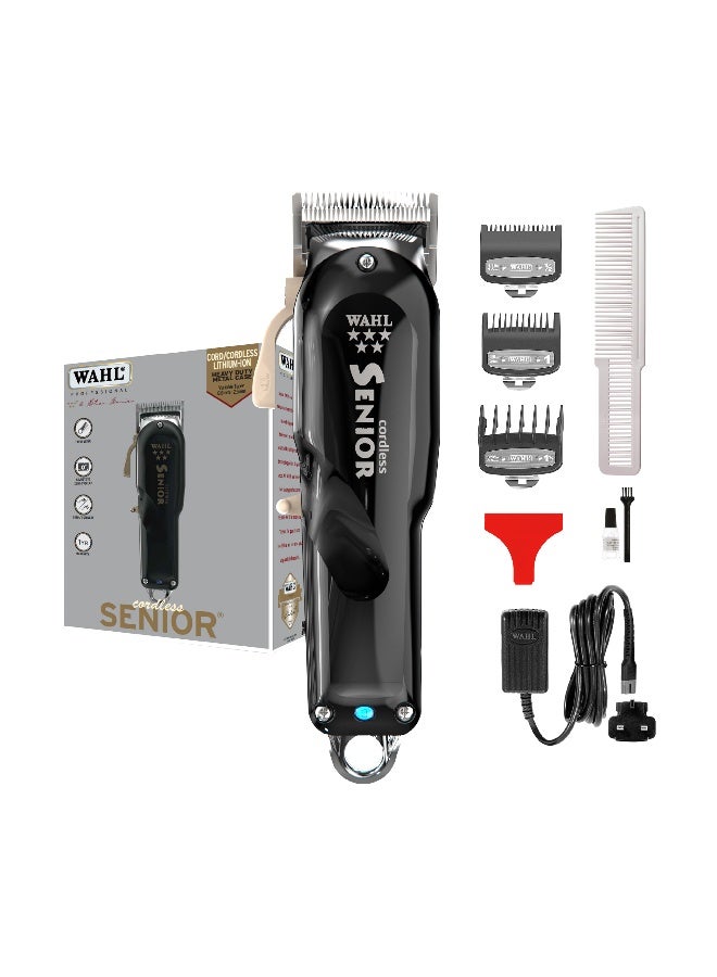 Wahl Professional 5 Star Senior Clipper | Cord-Cordless |3 Attachment Combs |Surgical Blade | 3 Pin - GCC| 08504-326