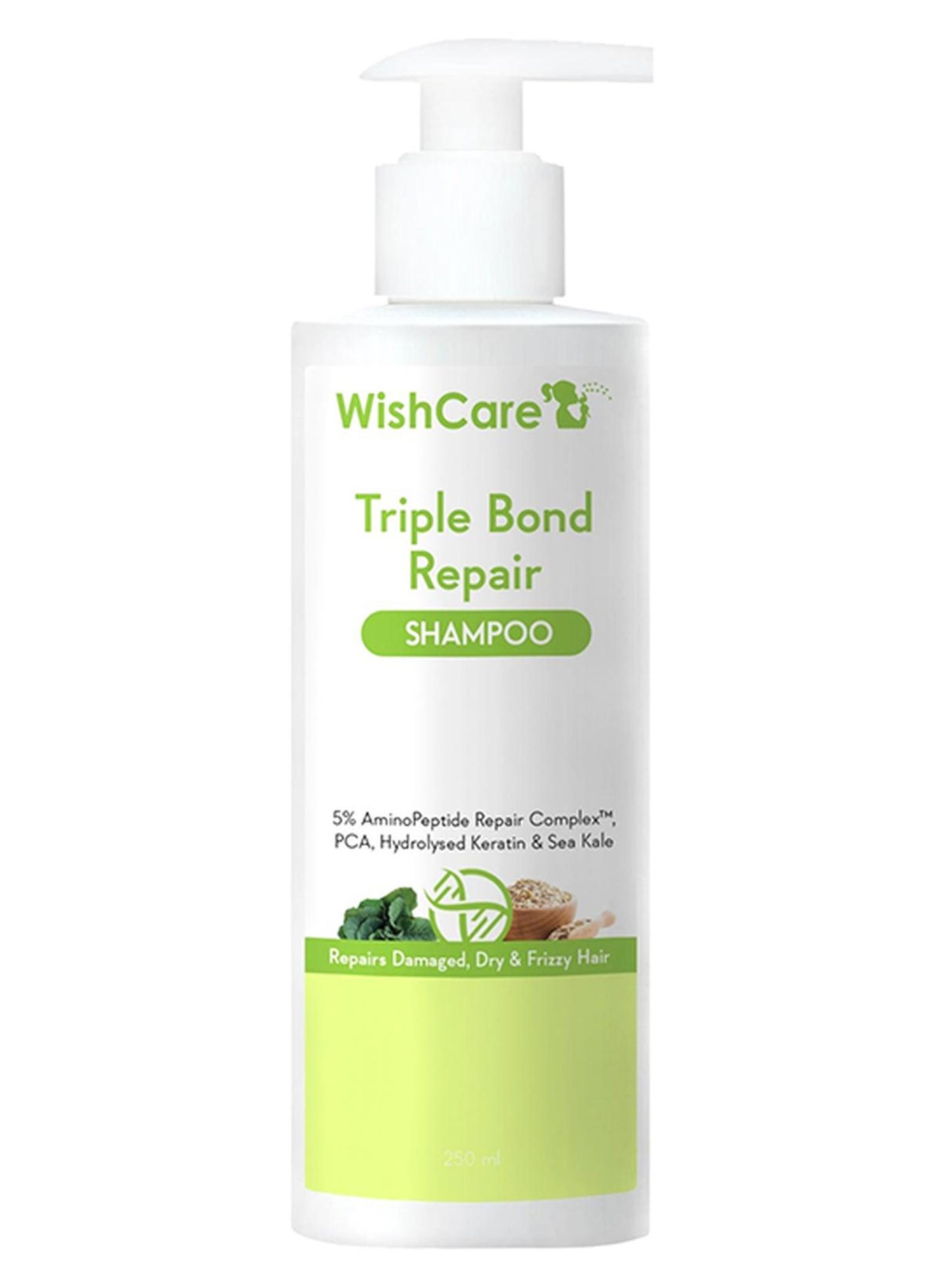 Triple Bond Repair Shampoo for Dry & Frizzy Hair - 5% AminoPeptide Complex & PCA - Repairs Damaged & Frizzy Hair 250ml