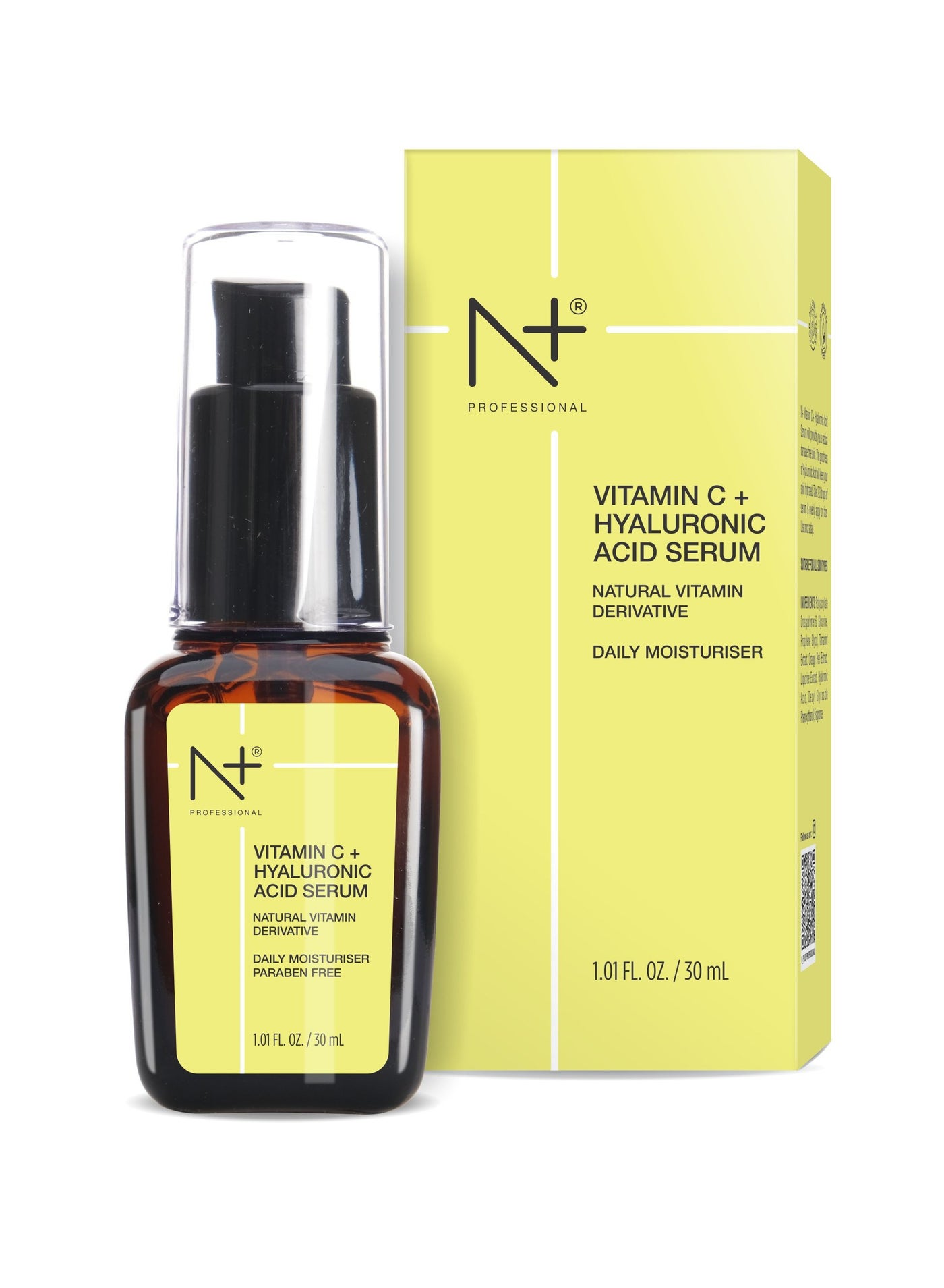 N Plus Vitamin C 20%, Hyaluronic Acid Face Serum, Brighten, Hydrate, and Rejuvenate for a Youthful Glow