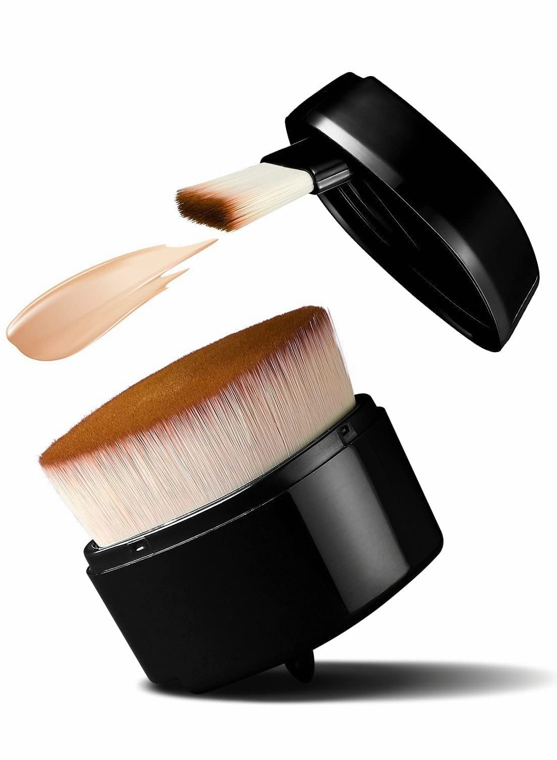 Foundation Brush, Retractable Foundation Brush, Flat Top Foundation Brush for Liquid, Cream, Flawless Powder Cosmetics, Two-in-One Foundation Makeup Brushes, Unique Design for Portable & Easy Use