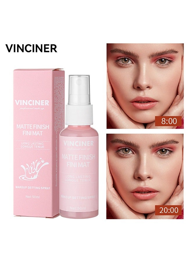 Make Setting Spray-12 Hr Make up fixer Spray - Keeps Face Makeup From Melting And Fading - Mattifying, Blurring And Oil Absorbing Face Spray - Transfer - Proof And Mask Friendly 50ml