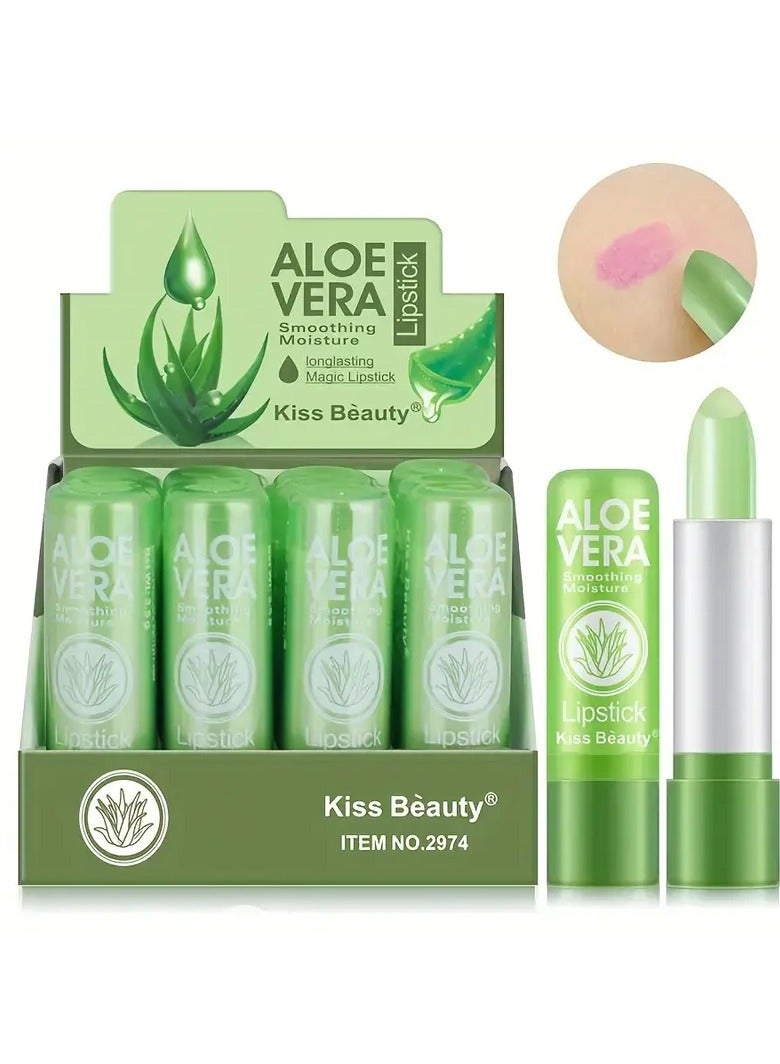 Aloe Vera Lipstick Long Lasting Lip Balm Lips Moisturizer Magic Temperature Color Changing Lipstick