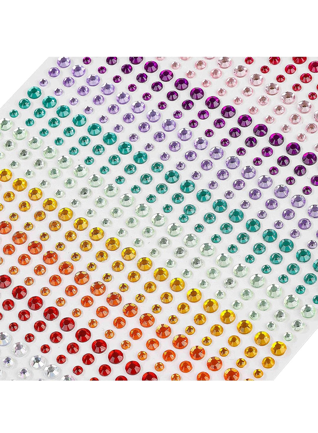 Crystal Gem Stickers Rhinestone Self Adhesive Jewels Sticker for Face Eyes Nails Kids DIY Craft Cards Embellishment Diamond Decorations 15 Colors 3 Sizes 900PCS